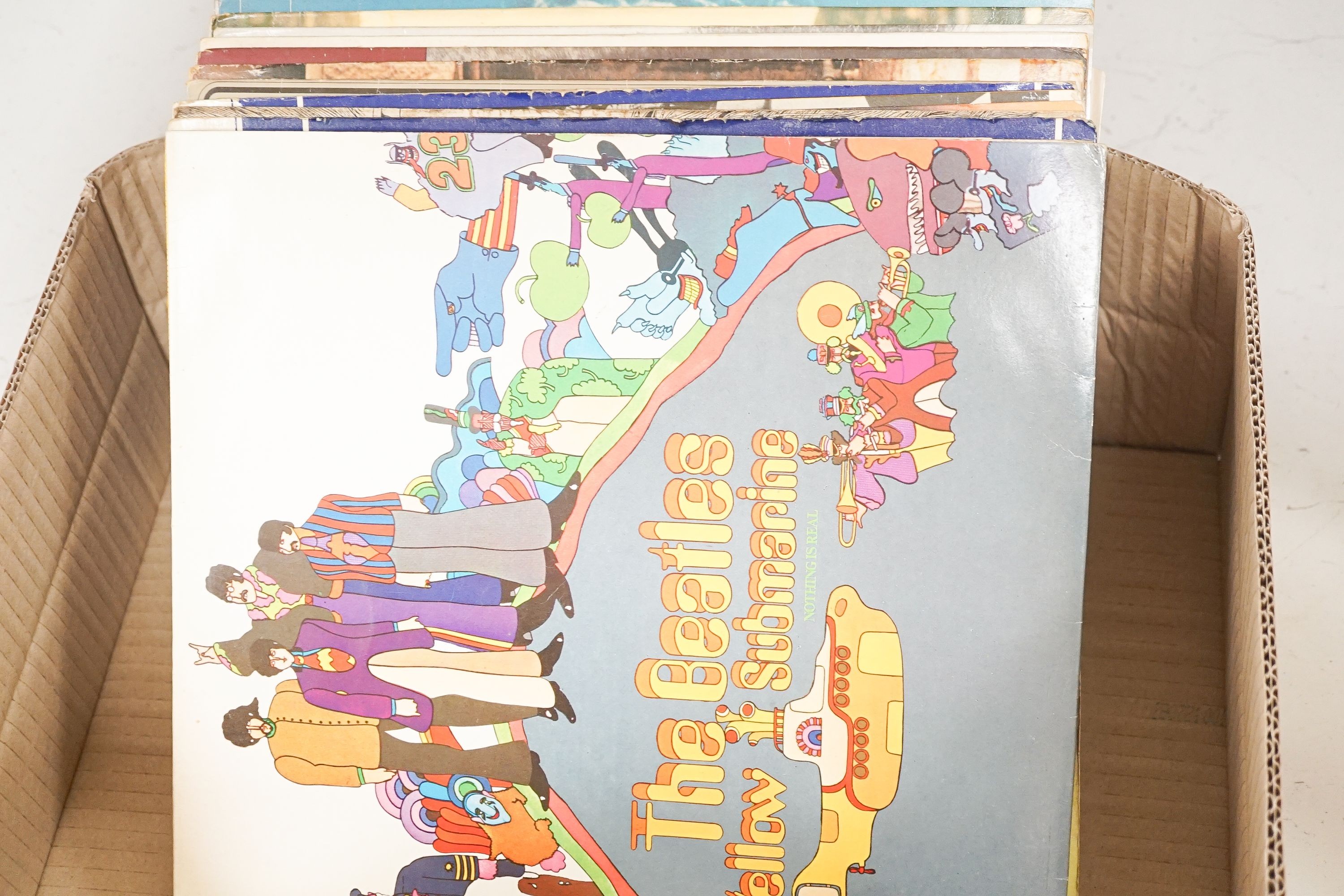 A quantity of LPs by The Beatles and Bob Dylan